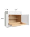 Lakewood White 33" Base Cabinet with 1 Rollout Tray