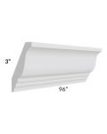 Lakewood White 96" Crown Molding (3" Height)