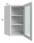 Lakewood White 24x36 Wall Diagonal Corner Cabinet (Prepped for Glass Doors) 