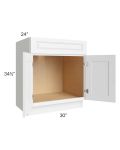 Lakewood White 30" Sink Base Cabinet (1 drawer front)