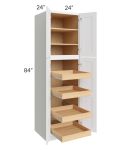Lakewood White 24x84x24 Wall Pantry Cabinet with 4 Rollout Trays