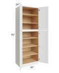 Lakewood White 30x90x24 Wall Pantry Cabinet