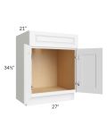 Lakewood White 27" Vanity Base Cabinet