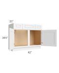 Lakewood White 42" Vanity Base Cabinet