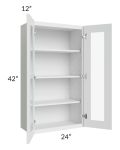 Lakewood White 24x42 Wall Glass Door Cabinet (Prepped for Glass Doors)