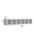Lakewood White 30x6 Wine Cubby Wall Cabinet