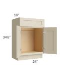 Stratton Khaki Shaker 24" Vanity Sink Base Cabinet (18" depth)