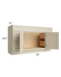 Stratton Khaki Shaker 60" Vanity Sink Base Cabinet
