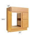 Royal Oak 30" Vanity Sink Base Cabinet with Drawers on the Right (18" depth)