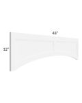 Aspen White Shaker 48x12 Arched Valance
