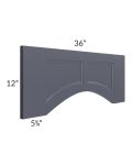 Midtown Indigo Shaker 36" Arched Recessed Panel Valance (Trimmable)