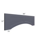 Midtown Indigo Shaker 48" Arched Recessed Panel Valance (Trimmable)