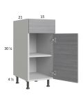 Euro Grey 15" Vanity Base Cabinet