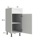 Harbor White 15" Vanity Base Cabinet