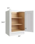 Midtown White Shaker 24" Full Height Door Vanity Base Cabinet