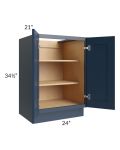 Midtown Blue Shaker 24" Full Height Door Vanity Base Cabinet