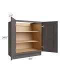 Salem Dark Grey 30" Full Height Door Vanity Base Cabinet