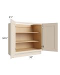 Midtown Cream Shaker 33" Full Height Door Vanity Base Cabinet