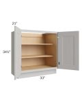 Salem Light Grey 33" Full Height Door Vanity Base Cabinet