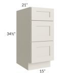 Asheville Cloud Shaker 15" 3-Drawer Vanity Base Cabinet