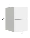 Venetian White Gloss 15" Hanging 2-Drawer Vanity Base Cabinet
