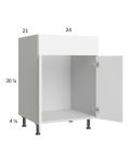 Euro Gloss White 24" Vanity Sink Base Cabinet