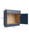 Midtown Blue Shaker 33" Vanity Sink Base Cabinet