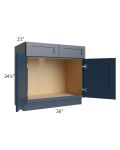 Midtown Blue Shaker 36" Vanity Sink Base Cabinet