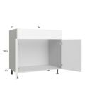Euro Gloss White 36" Vanity Sink Base Cabinet