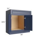 Bayville Blue 36" Vanity Sink Base Cabinet (Drawers on Right)