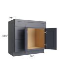 36" Vanity Sink and Drawer Combo (Drawers on Left)