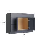 Midtown Indigo Shaker 48" Vanity Sink and Drawer Combo