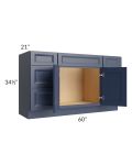 Bayville Blue 60" Vanity Sink Base Cabinet