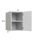 Euro Gloss White 15x22-5/8x24 Wall Cabinet