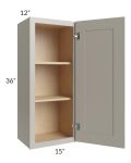 Stratton Light Grey Shaker 12x36 Wall Cabinet