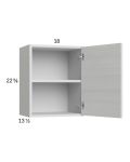 Euro White Grain 18x22-5/8 Wall Cabinet