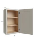 Stratton Light Grey Shaker 18x30 Wall Cabinet