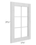 Heather Grey Shaker 18x30 Mullion Glass Door Only with Glass Included