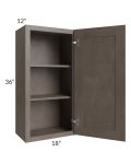 Natural Grey Shaker 18x36 Wall Cabinet