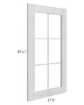 Heather Grey Shaker 18x36 Mullion Glass Door Only with Glass Included