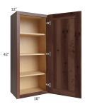 Farmhouse Walnut Shaker 18x42 Wall Cabinet 