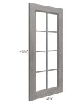 Providence Slate Grey 18x42 Mullion Glass Door Only with Glass Included