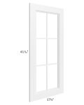 Providence White 18x42 Mullion Glass Door Only with Glass Included