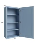 Sky Blue Shaker 21x42 Wall Cabinet