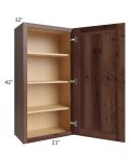 Farmhouse Walnut Shaker 21x42 Wall Cabinet