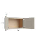 Stratton Light Grey Shaker 24x15 Wall Cabinet