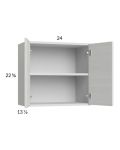 Euro White Grain 24x22-5/8 Wall Cabinet