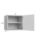 Harbor White 24x22-5/8x24 Wall Cabinet with 1 Door