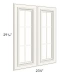 Signature Vanilla Glaze 24x30 Mullion Glass Doors Only with Glass Included
