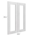 Heather Grey Shaker 24x36 Glass Doors Only with Glass Included